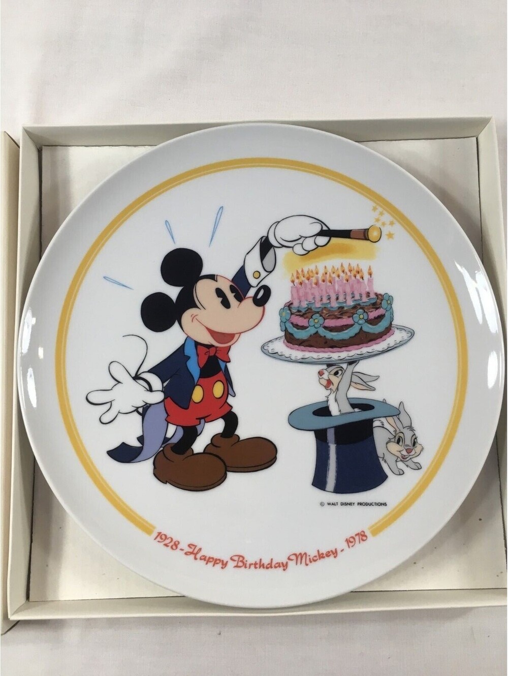1978 Walt Disney Collectors Plate Happy Birthday Mickey Mouse at Fifty Schmid